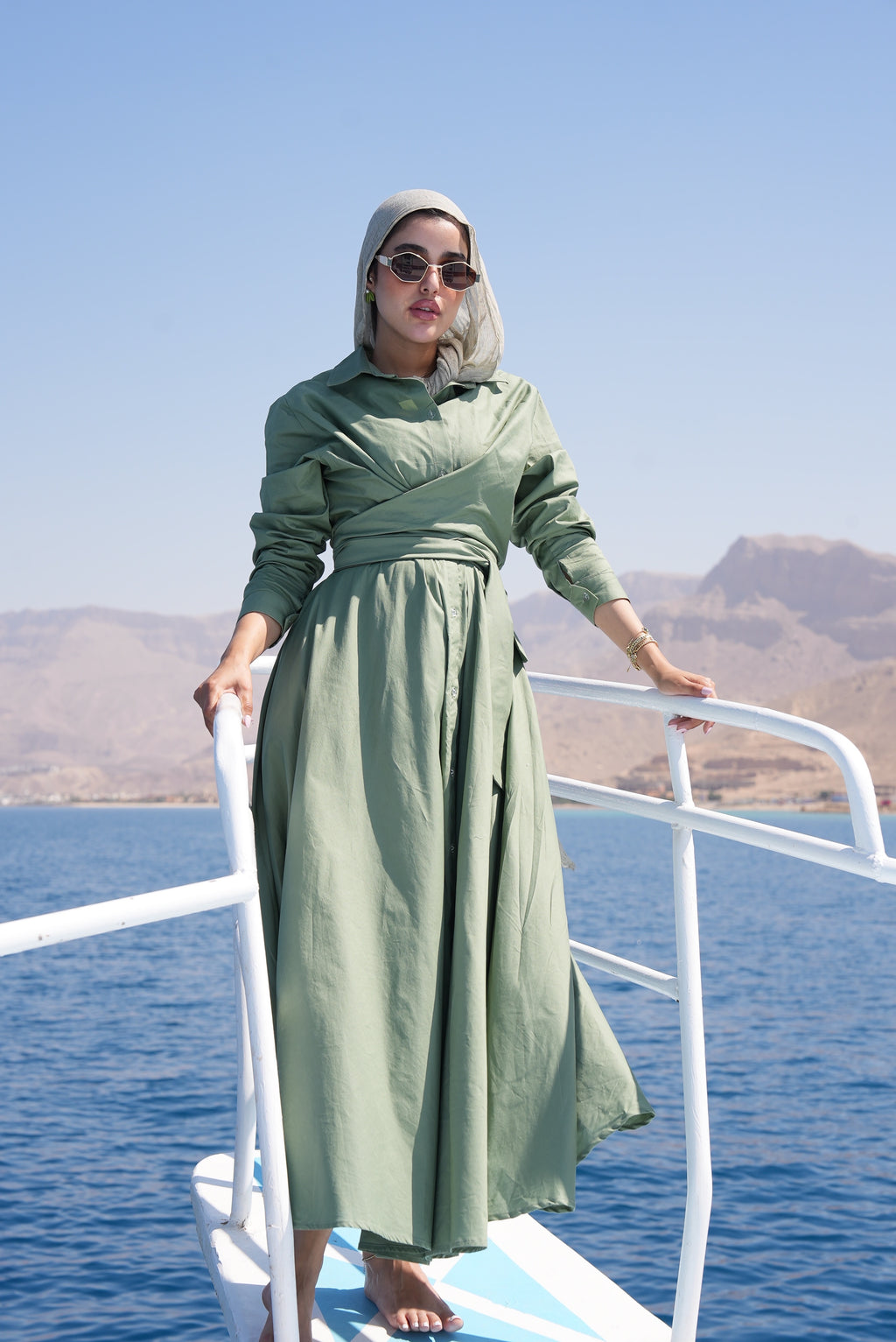 ZAYNA  Wrap Shirt Dress