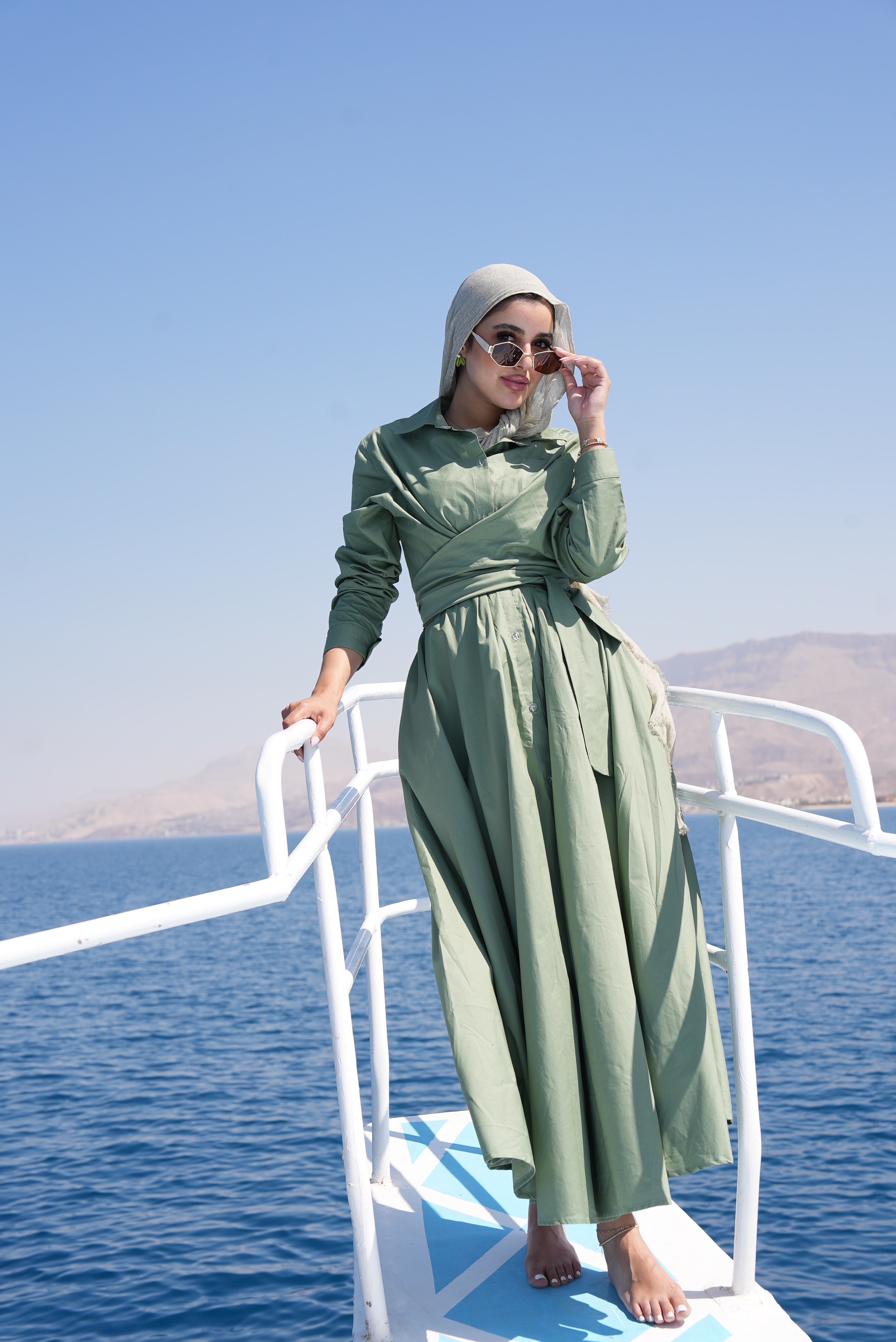ZAYNA  Wrap Shirt Dress