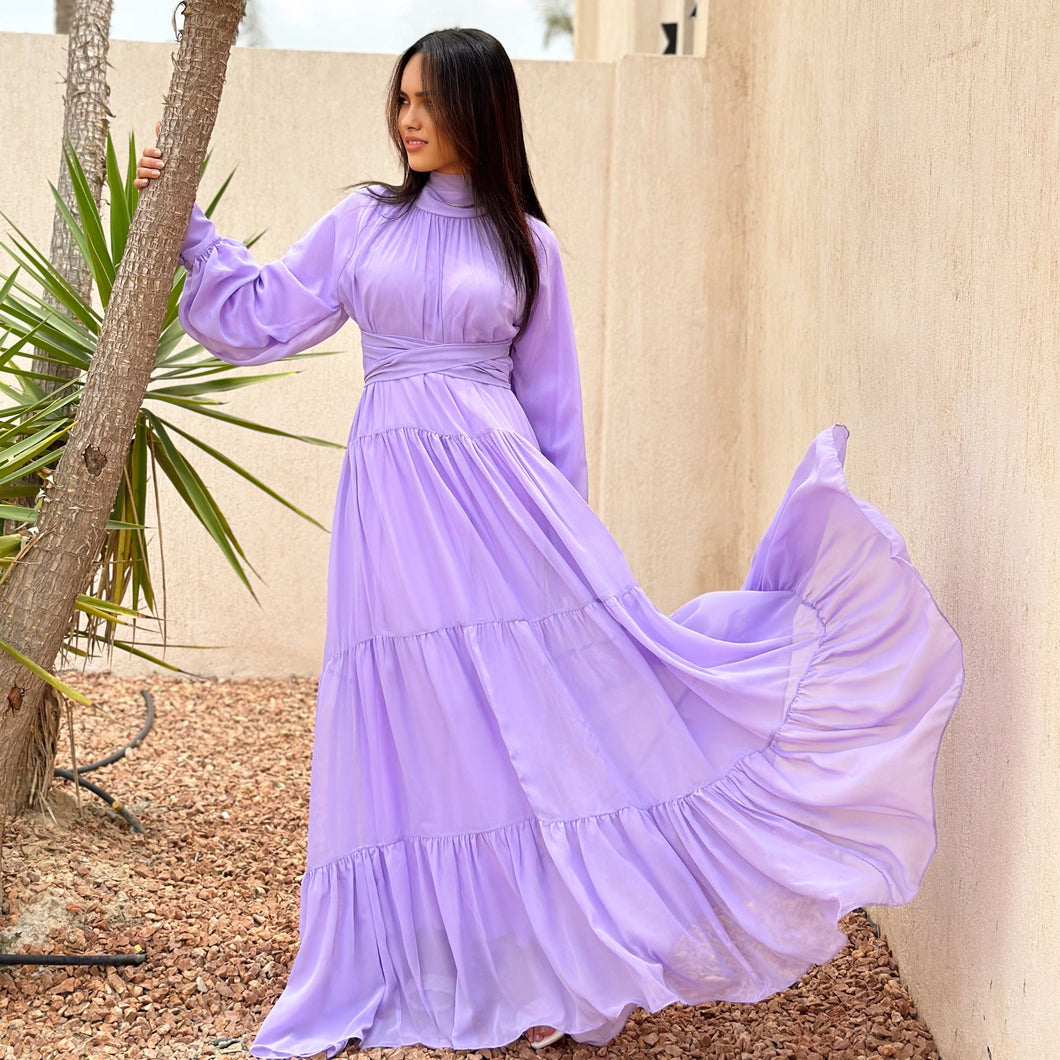 Chiffion layered dress in Lavender