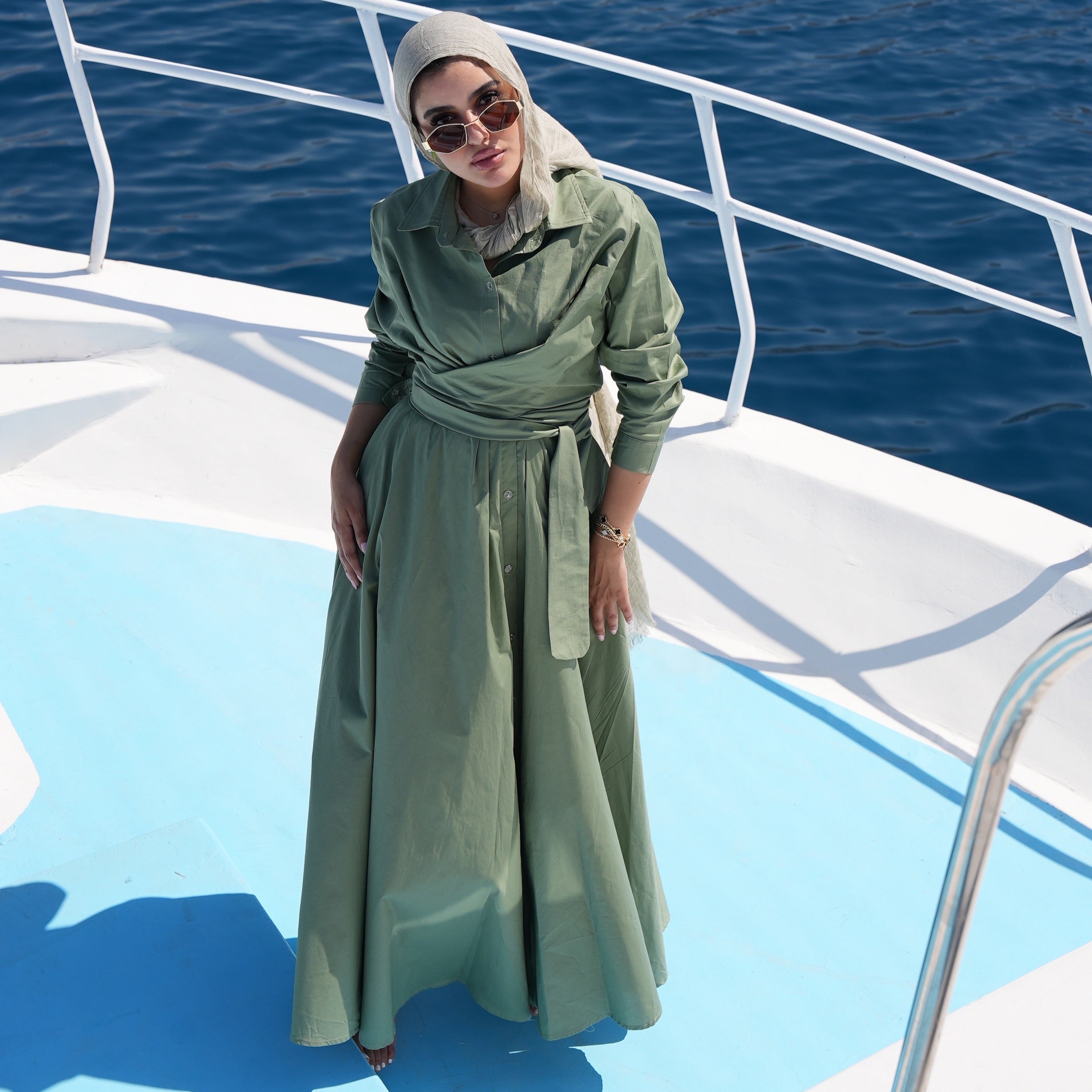ZAYNA  Wrap Shirt Dress
