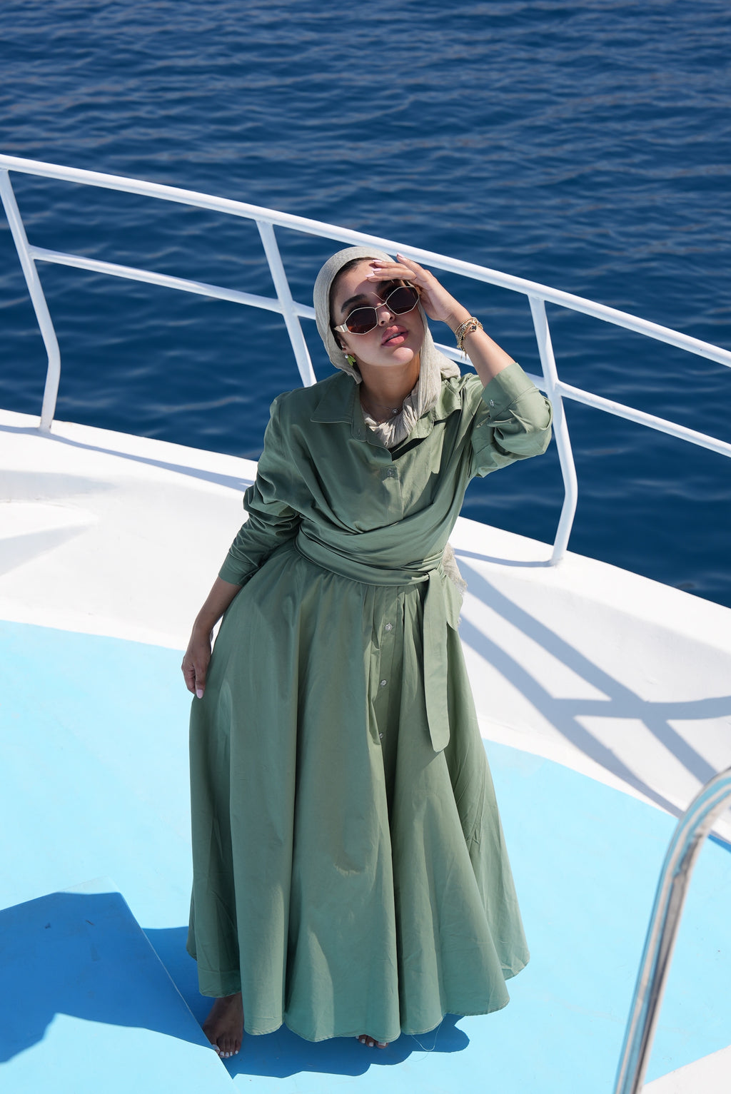 ZAYNA  Wrap Shirt Dress