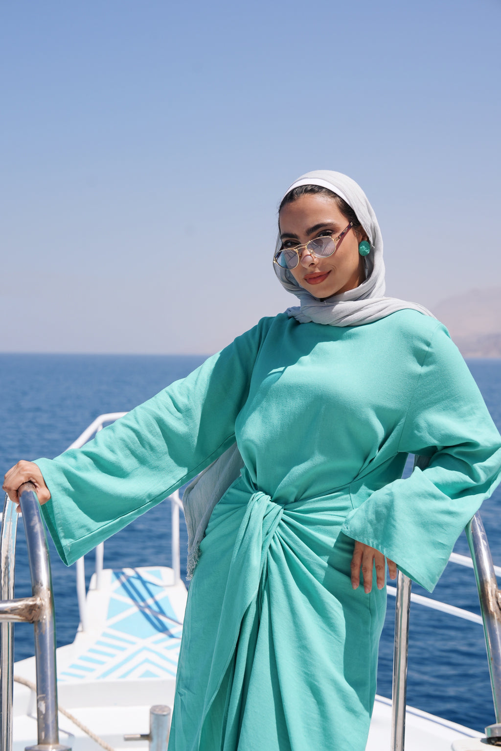 Azure knot Pure linen dress
