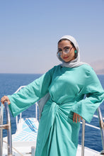 Load image into Gallery viewer, Azure knot Pure linen dress
