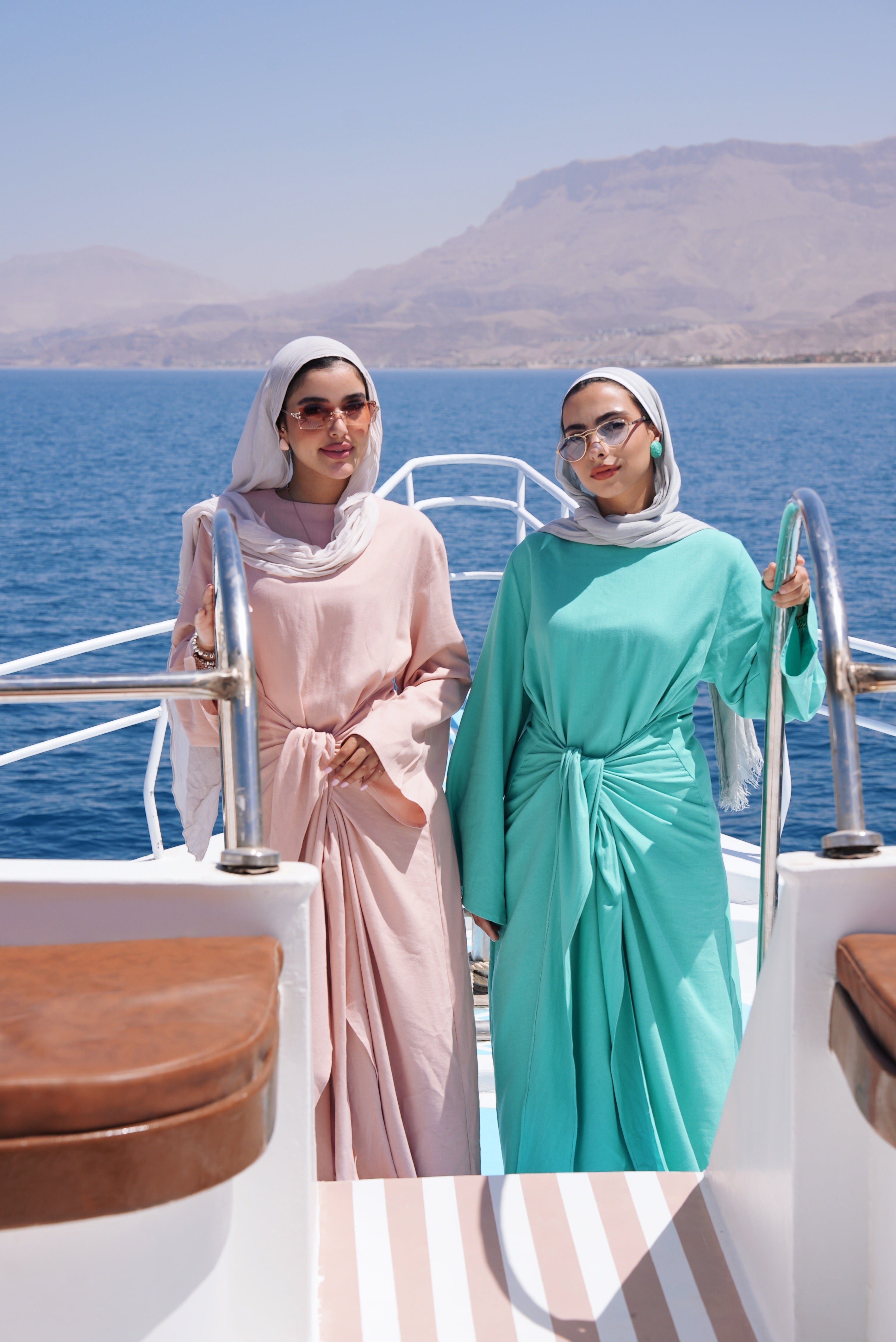 Azure knot Pure linen dress