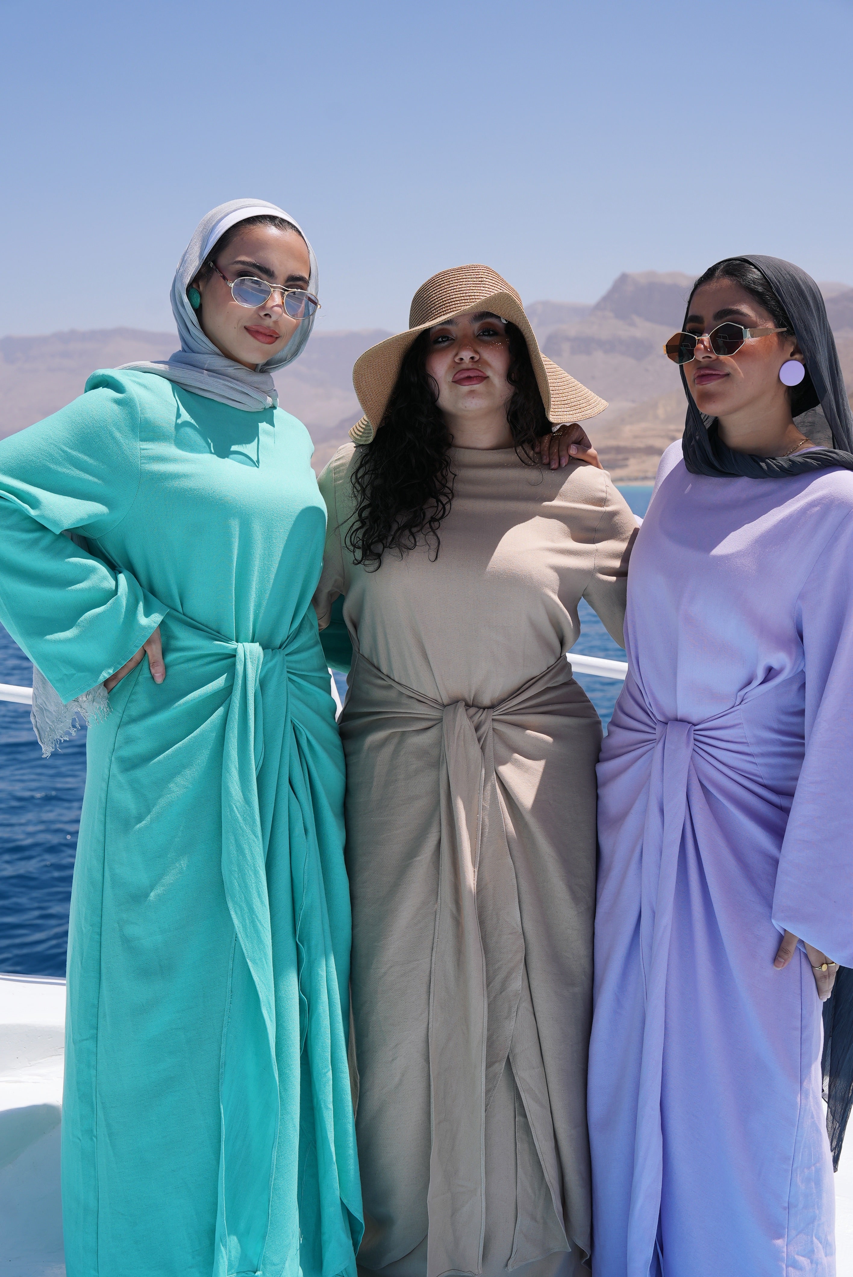 Azure knot Pure linen dress