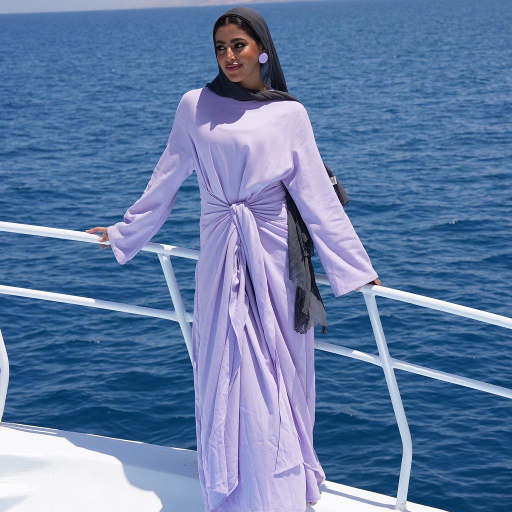 Azure knot Pure linen dress