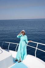 Load image into Gallery viewer, ZAYNA shirt dress in Aqua breeze
