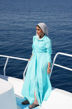 Load image into Gallery viewer, ZAYNA shirt dress in Aqua breeze
