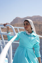 Load image into Gallery viewer, ZAYNA shirt dress in Aqua breeze
