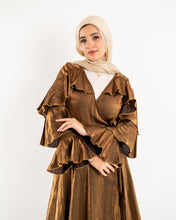 Load image into Gallery viewer, Ruffles wrapped dress in copper
