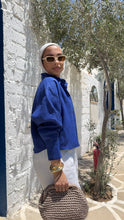 Load image into Gallery viewer, Pure linen cropped oversized shirt
