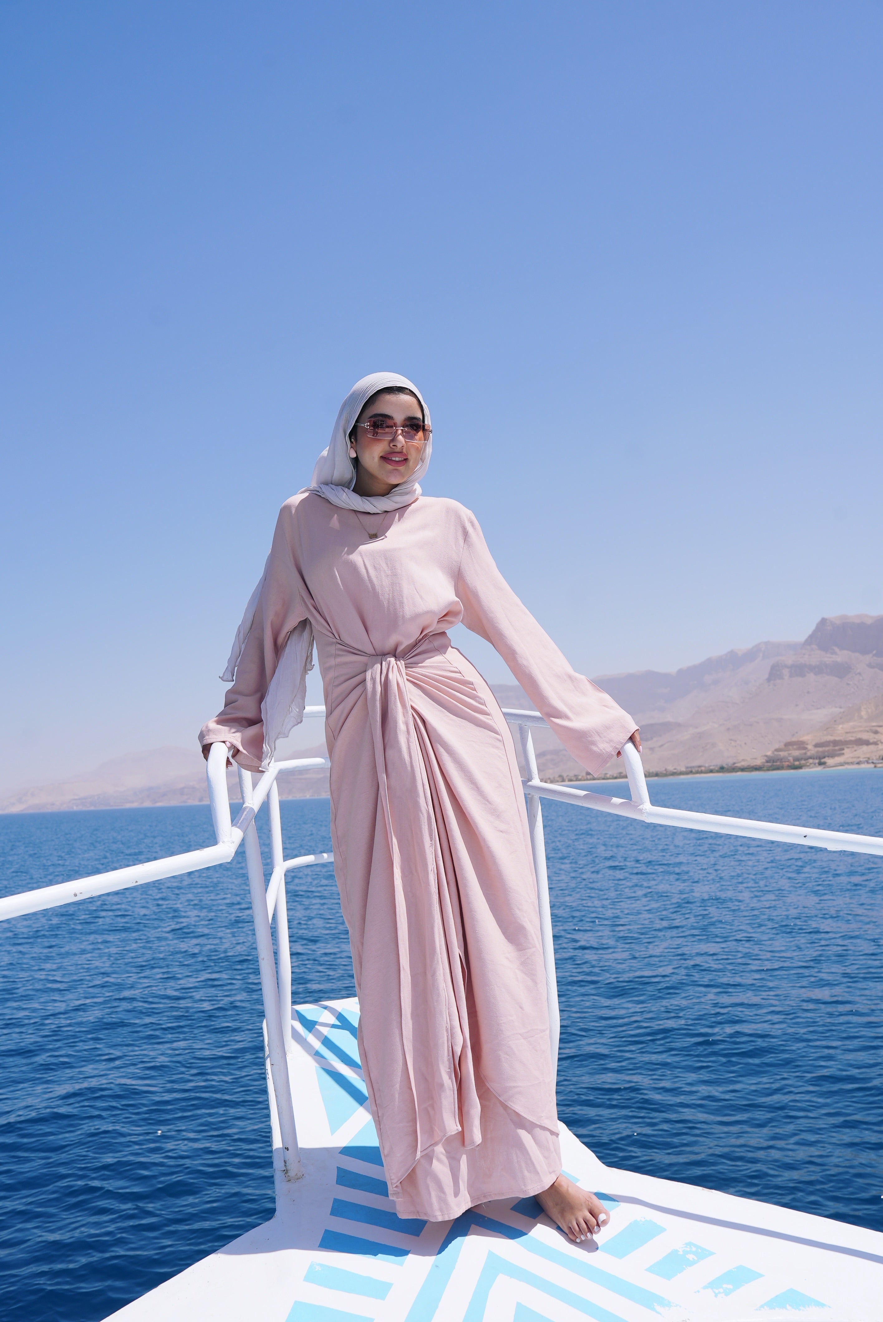 Azure knot Pure linen dress