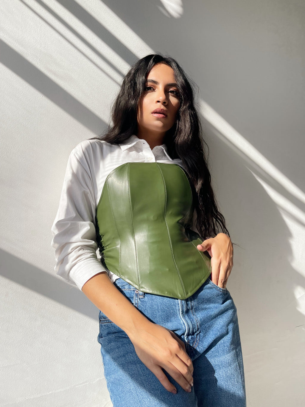 Leather corset