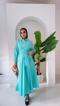 ZAYNA  Wrap Shirt Dress