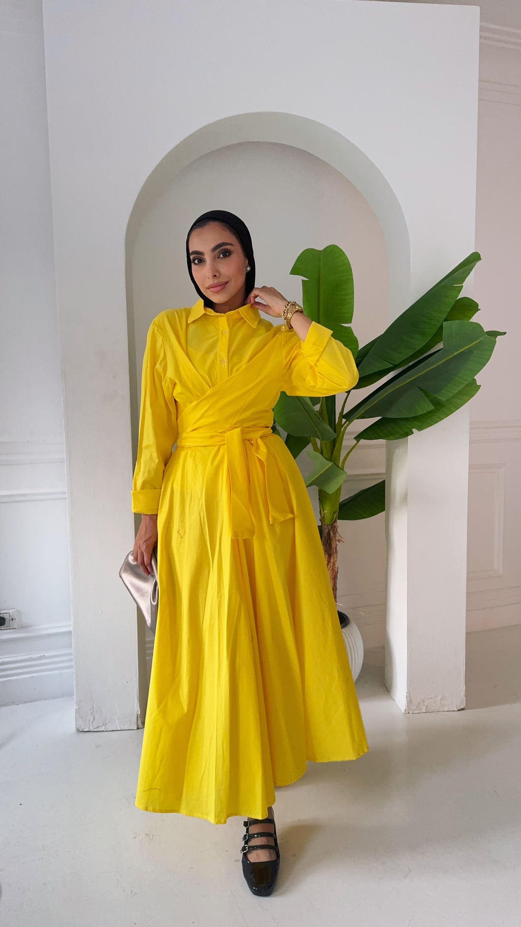 ZAYNA  Wrap Shirt Dress