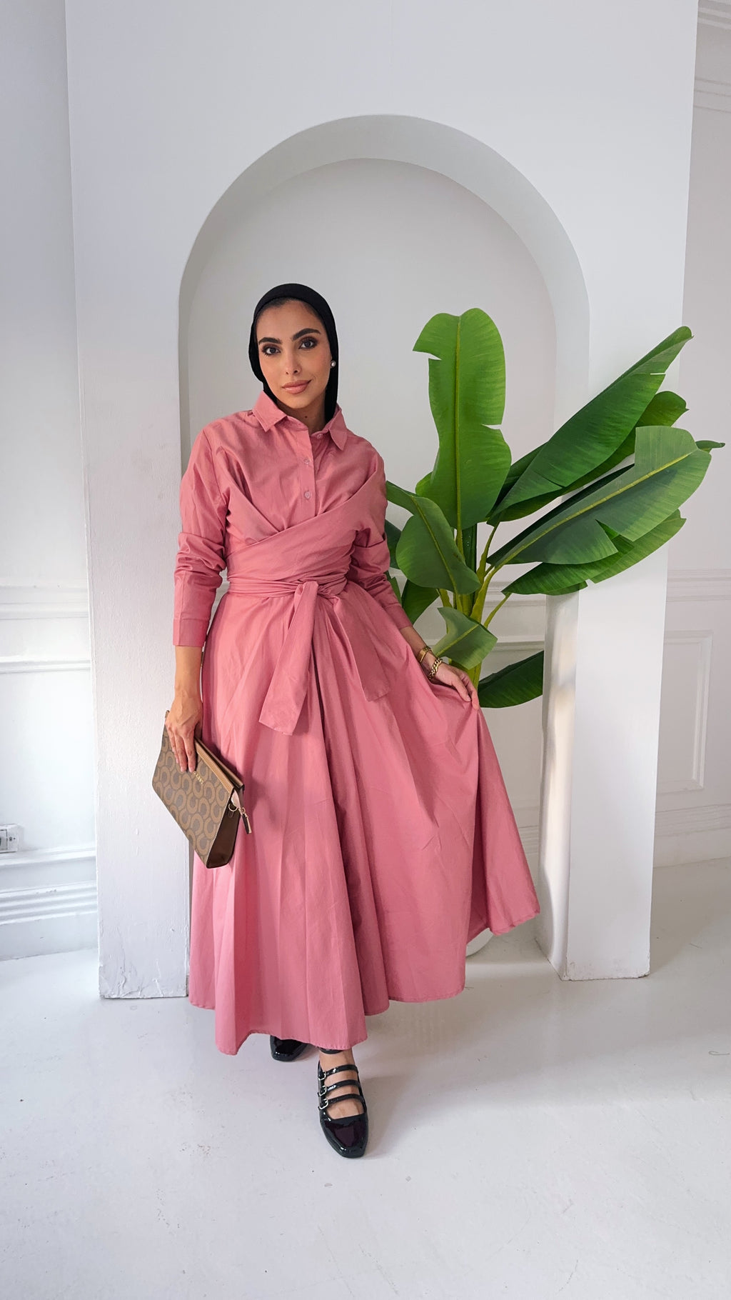 ZAYNA  Wrap Shirt Dress