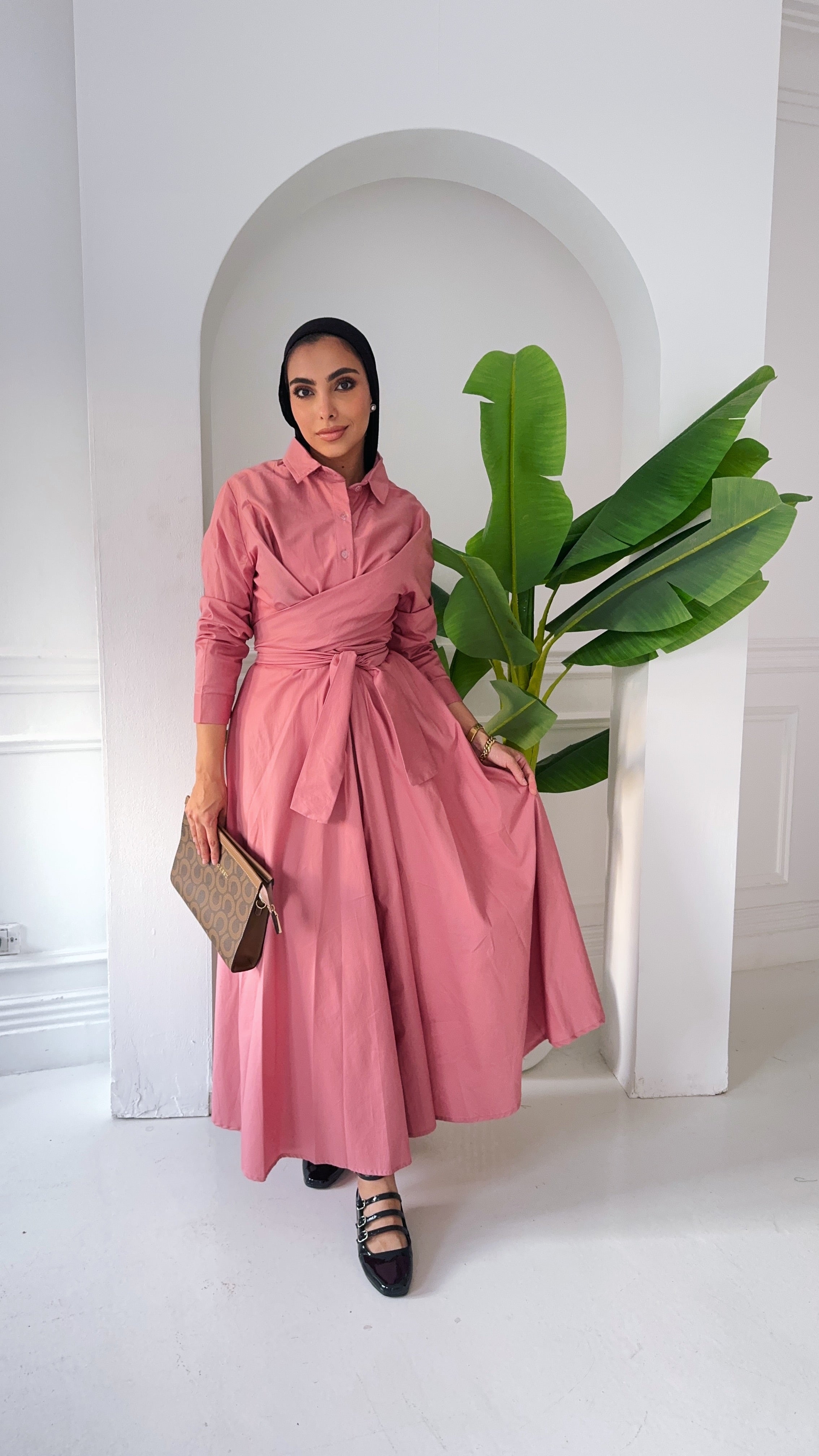 ZAYNA  Wrap Shirt Dress