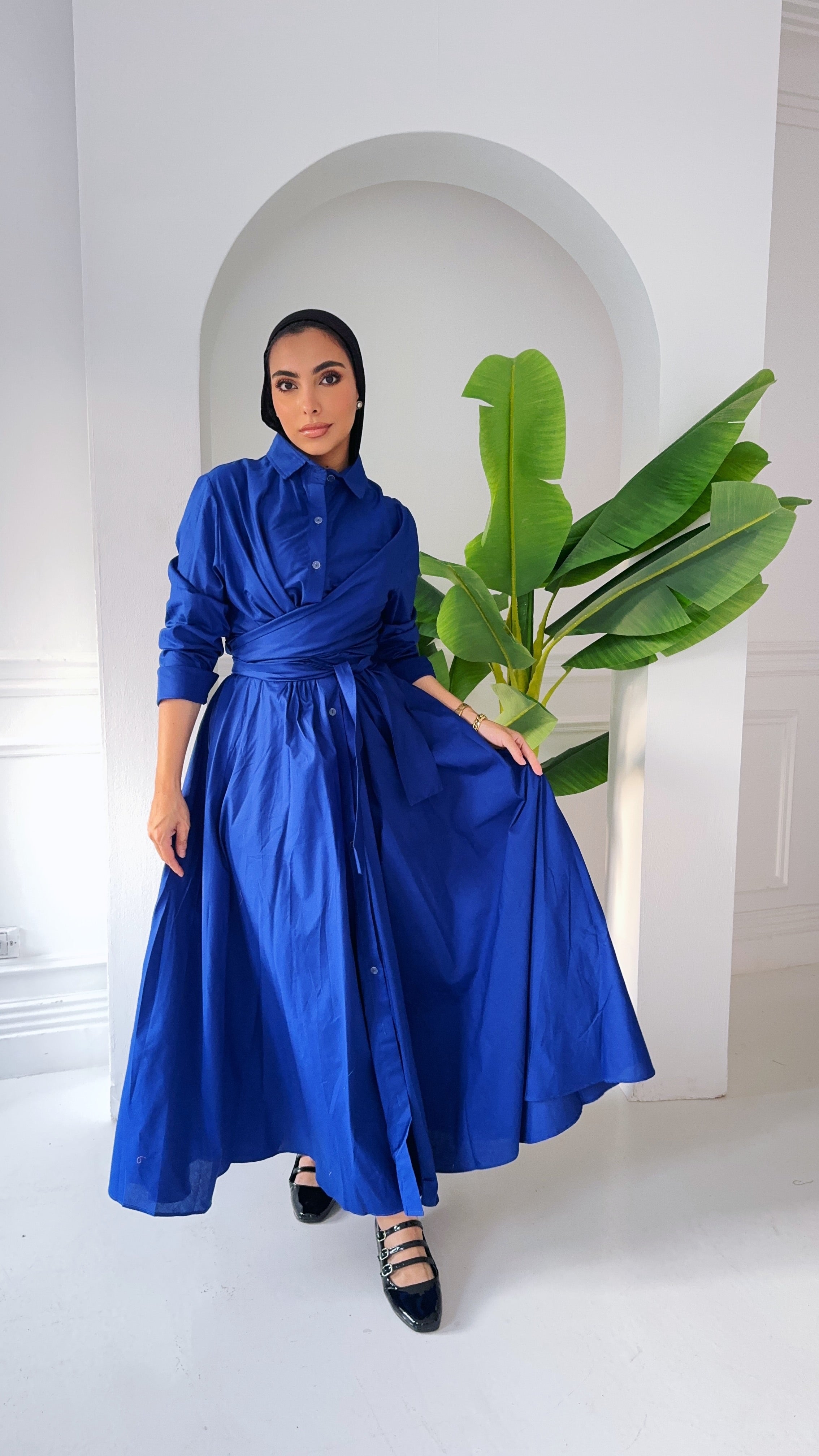 ZAYNA  Wrap Shirt Dress