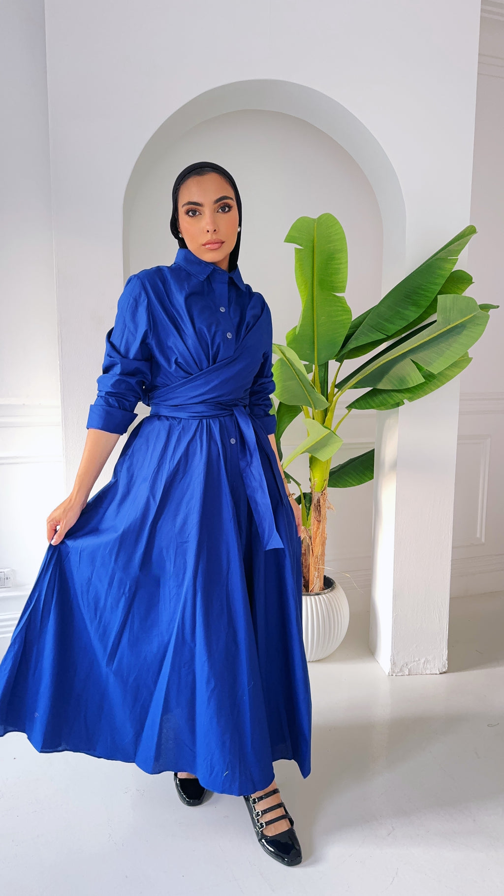ZAYNA  Wrap Shirt Dress