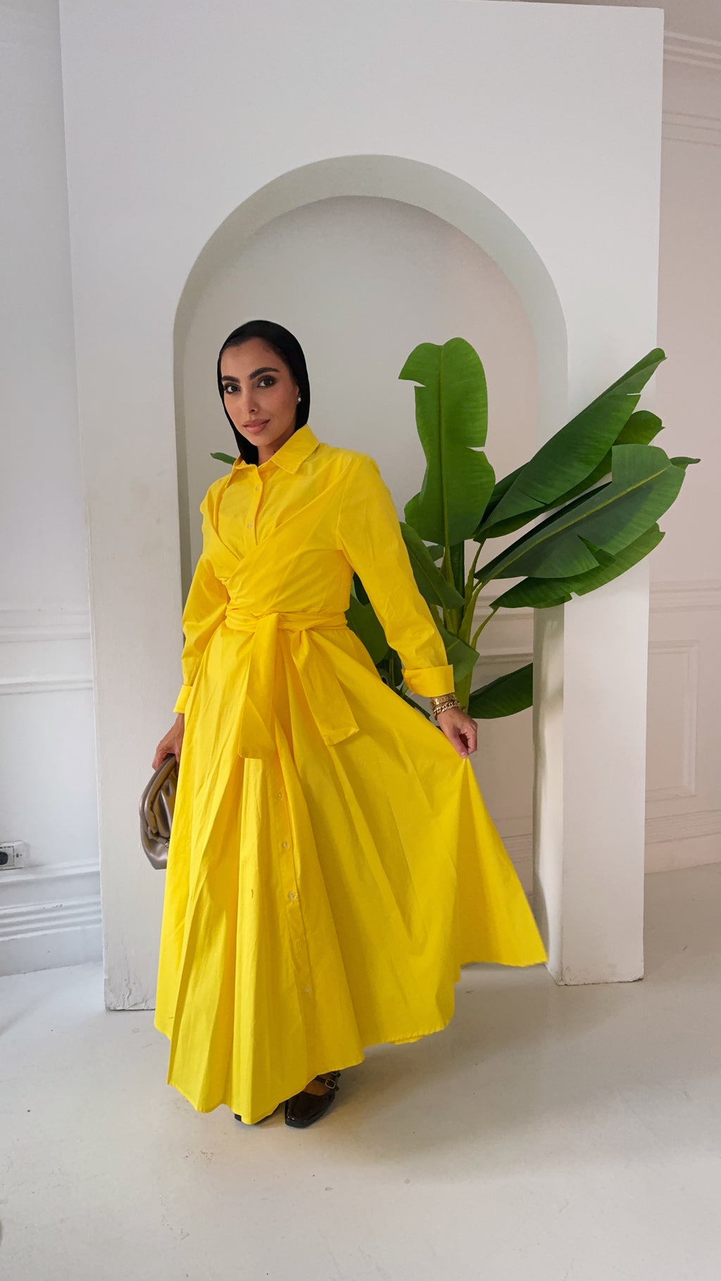 ZAYNA  Wrap Shirt Dress