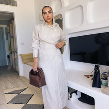 Load image into Gallery viewer, offwhite-grey Pure line Wrap dress
