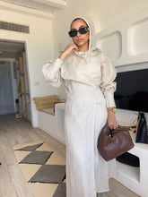 Load image into Gallery viewer, offwhite-grey Pure line Wrap dress
