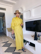 Load image into Gallery viewer, yellow Pure Linen wrap dress
