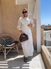Load image into Gallery viewer, offwhite-grey Pure line Wrap dress

