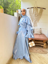 Load image into Gallery viewer, Ruffles wrapped dress in baby blue
