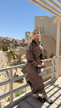 Load image into Gallery viewer, Mocha Pure Linen wrap dress
