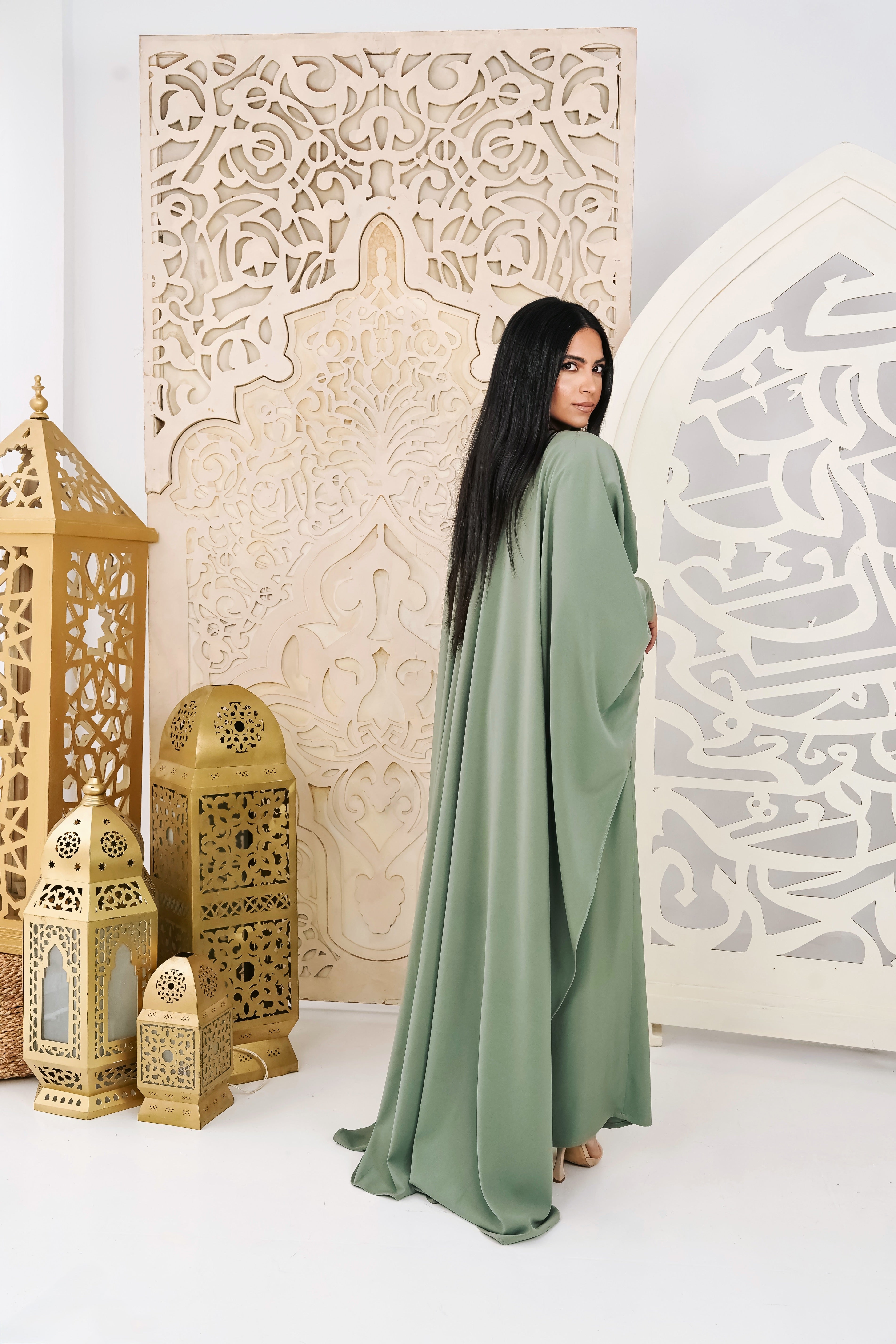 Sage green senerity Kaftan dress