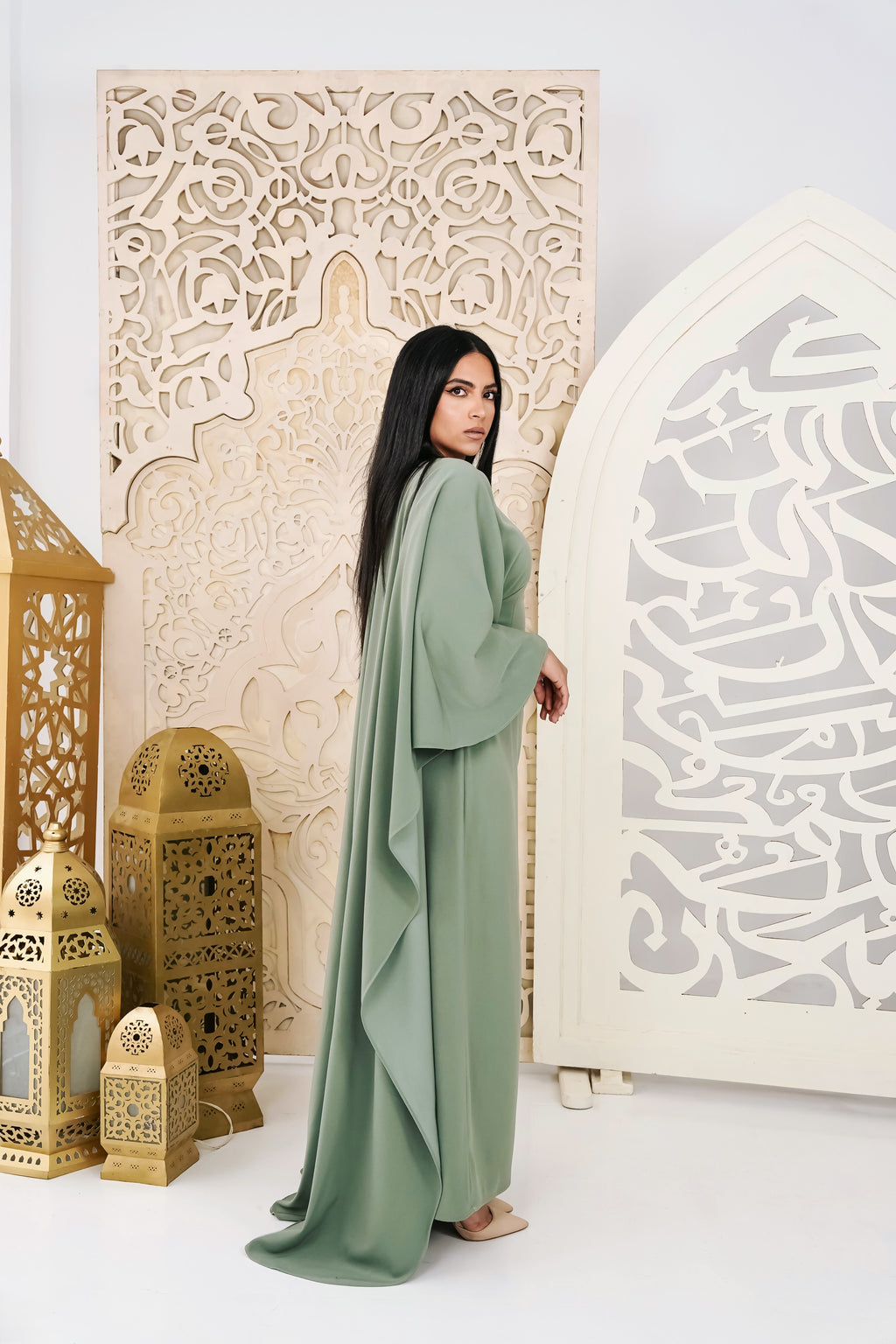 Sage green senerity Kaftan dress