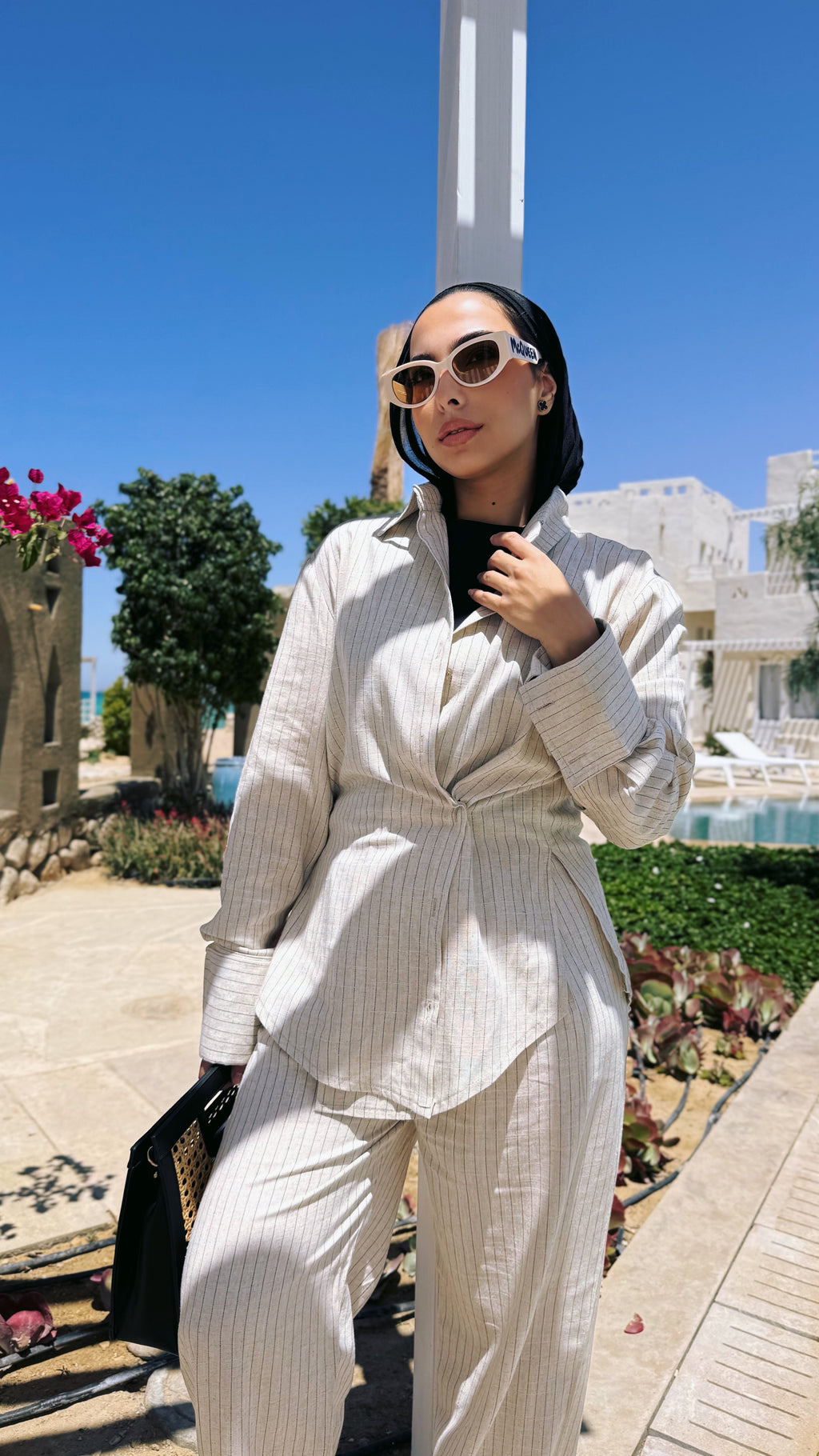 Pinstripe Linen Set
