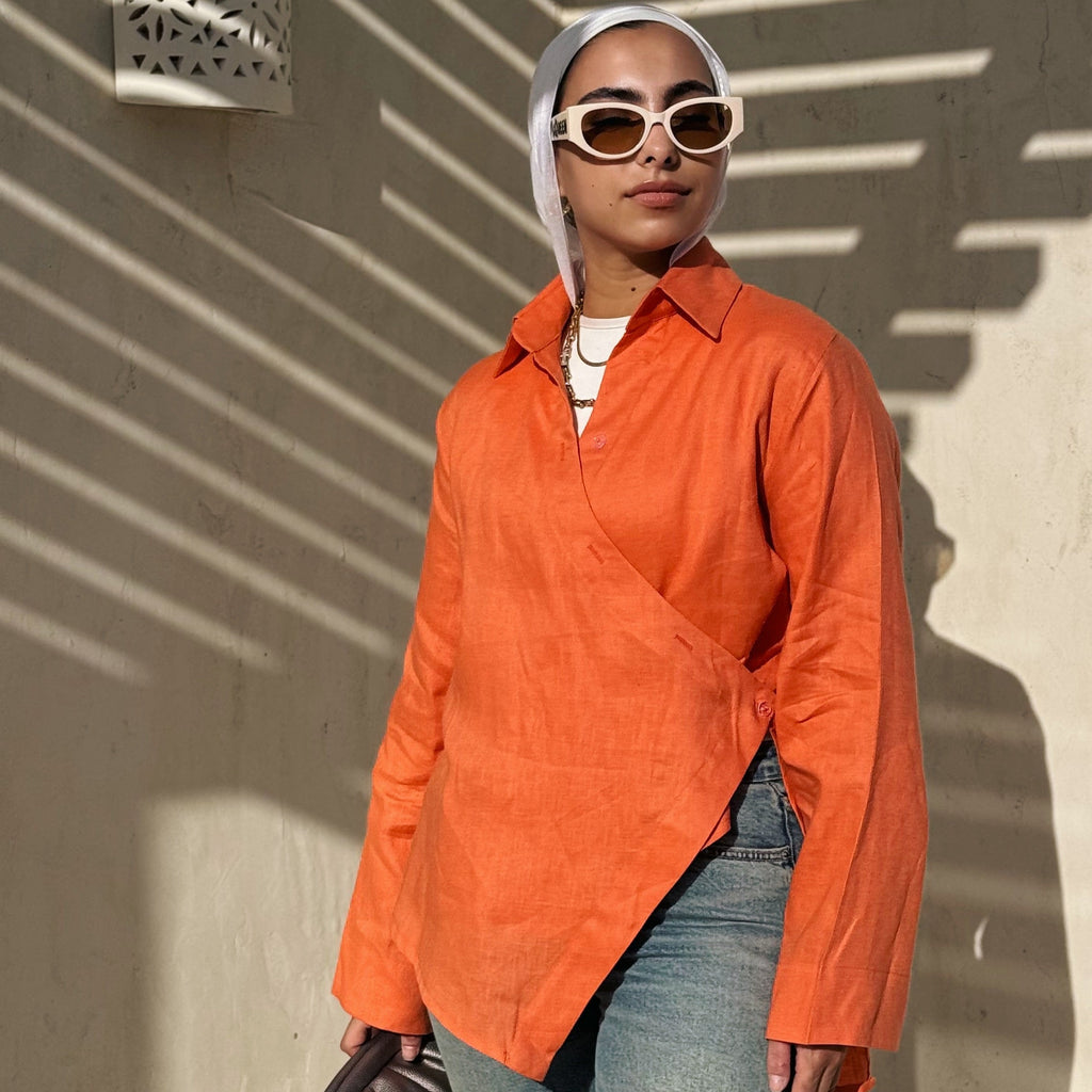 Pure linen High-Low shirt