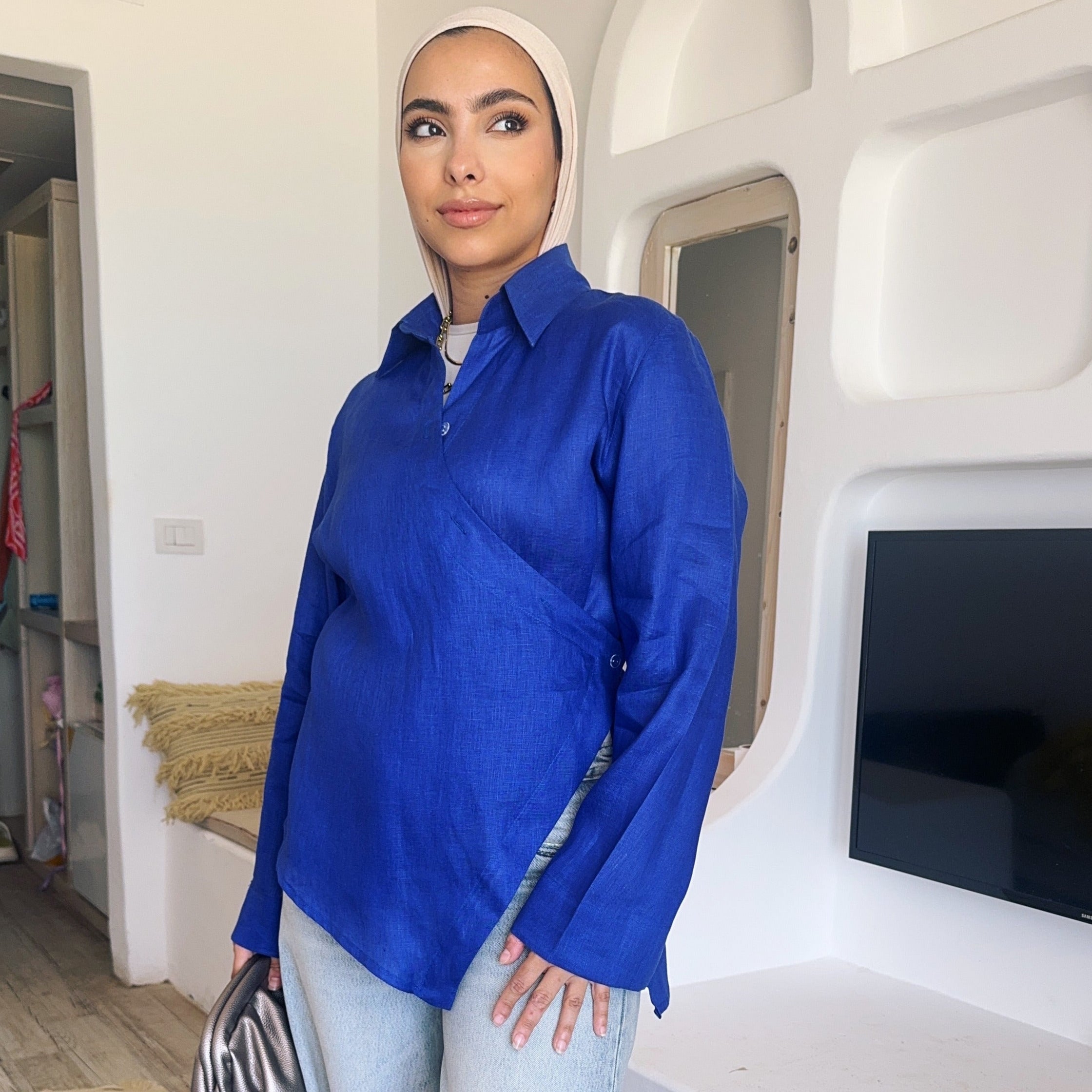 Pure linen High-Low shirt