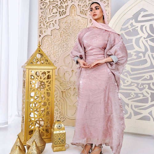 Blush Organza Plissé Kaftan