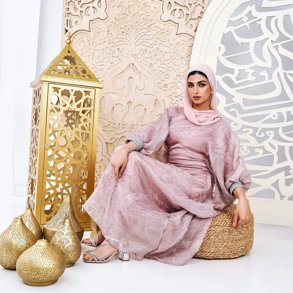 Blush Organza Plissé Kaftan