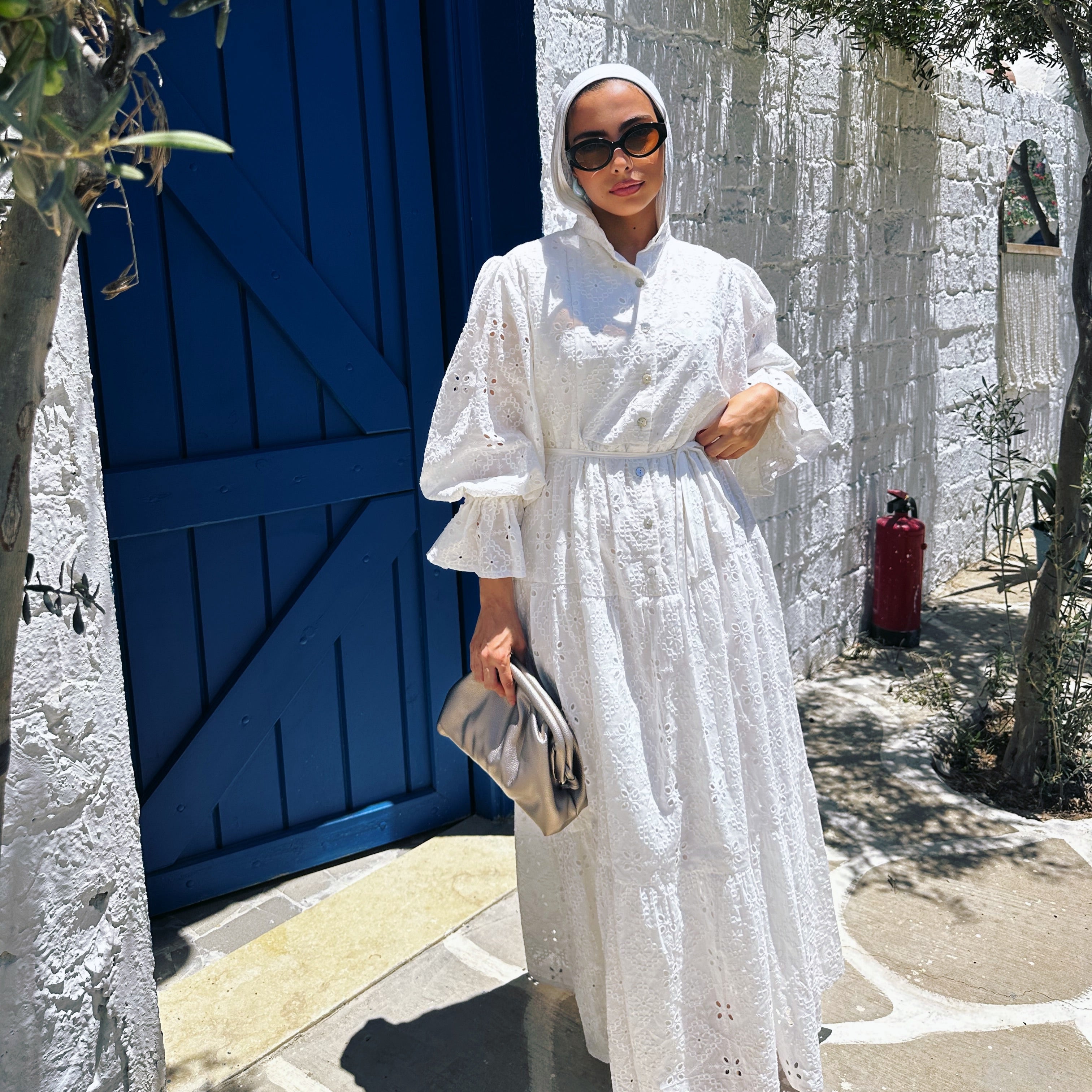 White Embriodered Eyelet dress
