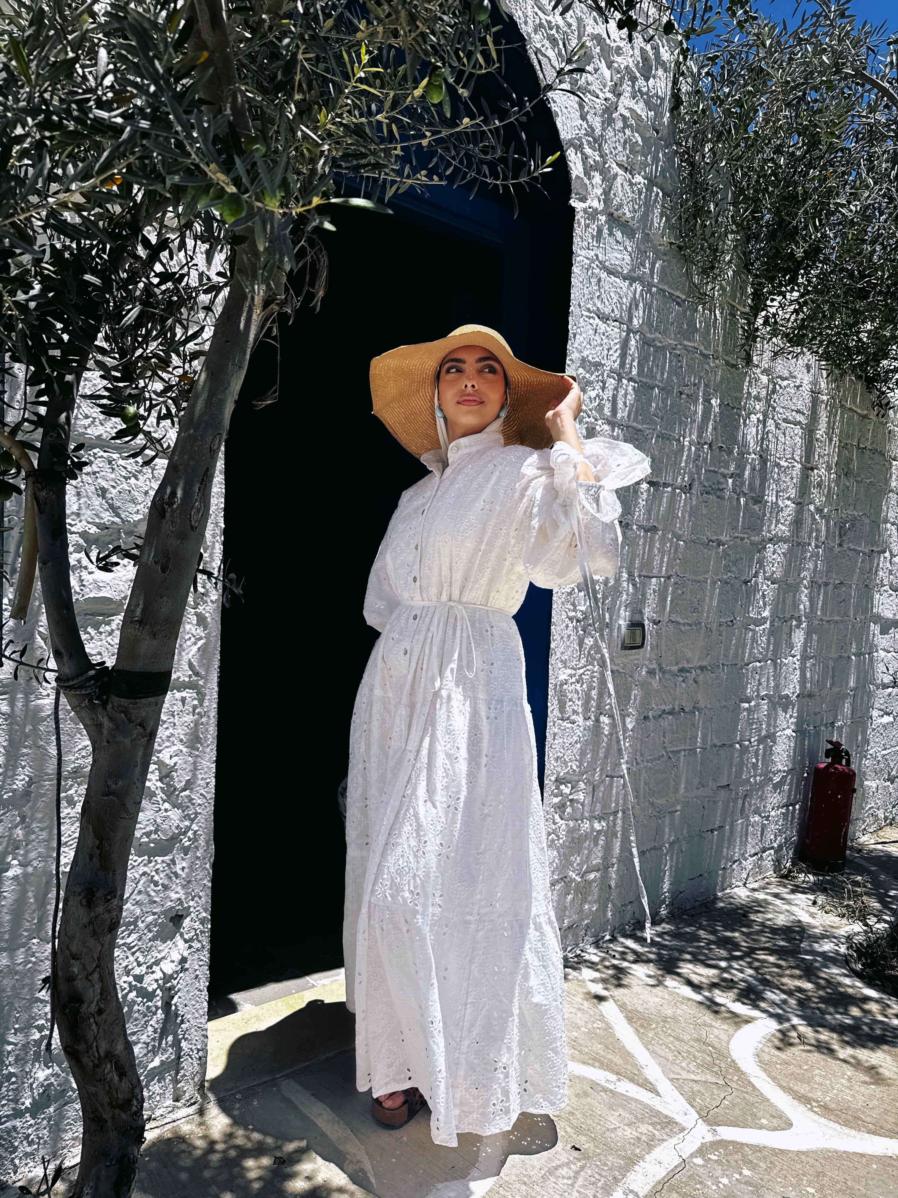 White Embriodered Eyelet dress