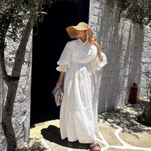 Load image into Gallery viewer, White Embriodered Eyelet dress
