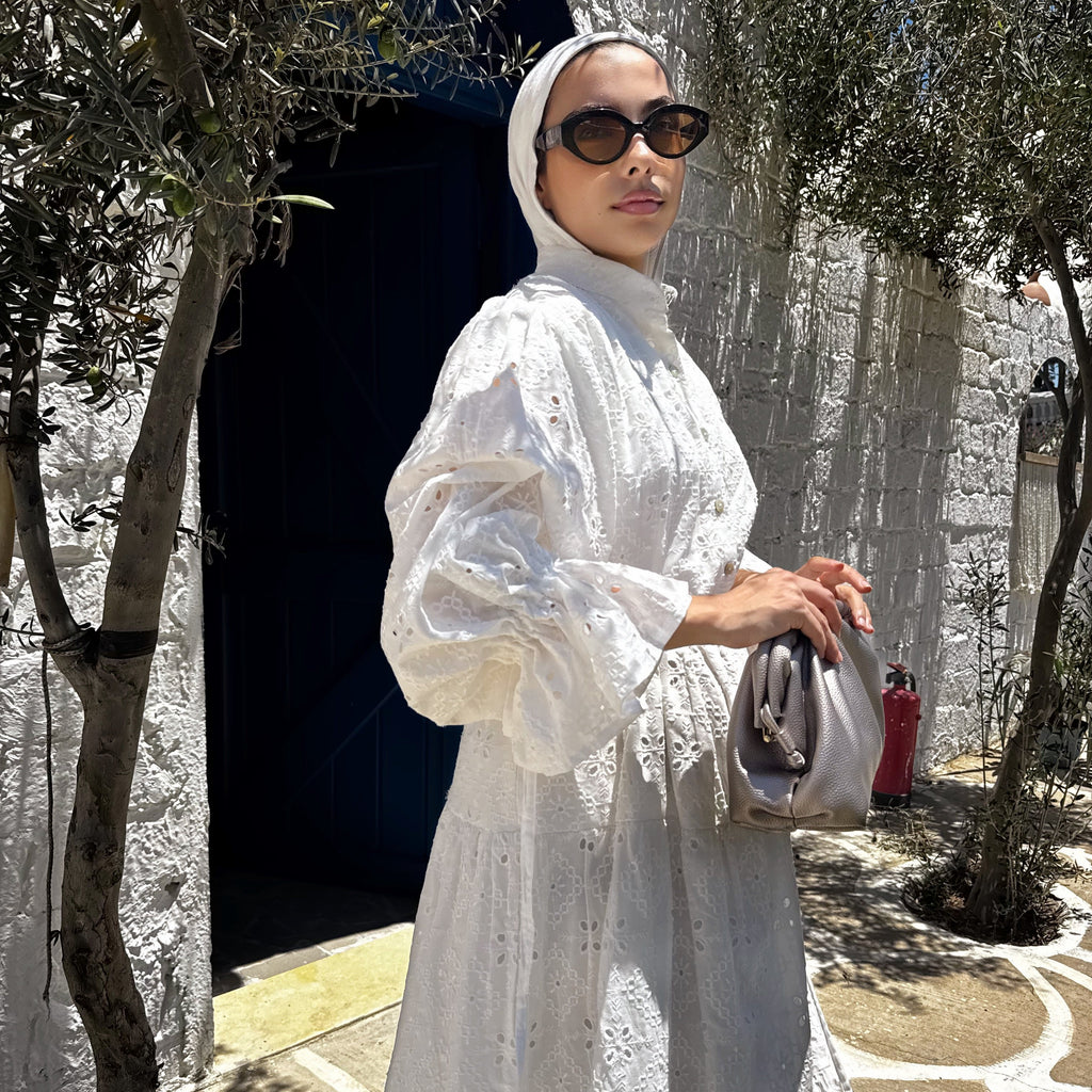 White Embriodered Eyelet dress