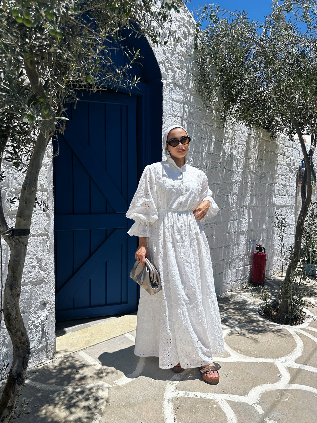 White Embriodered Eyelet dress