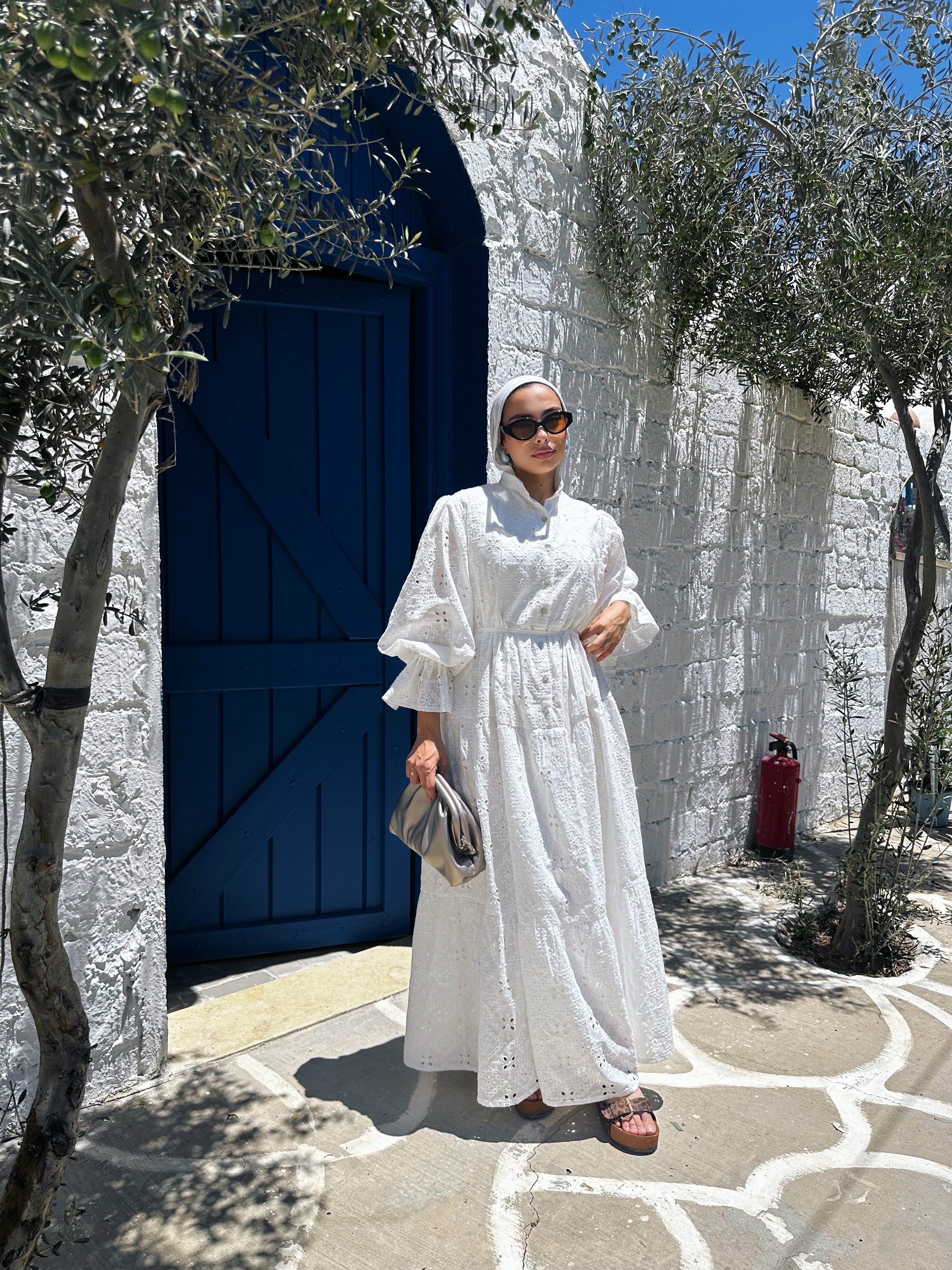 White Embriodered Eyelet dress