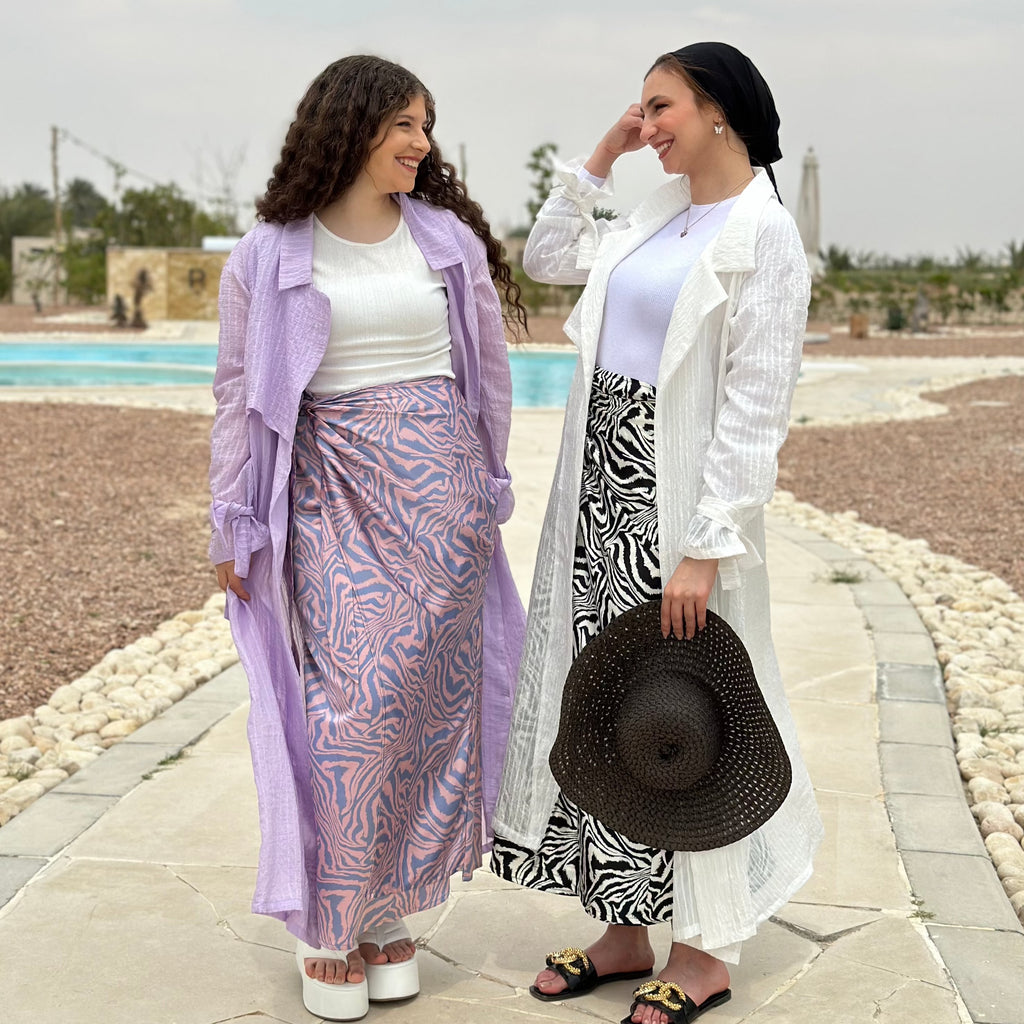 Voile kimono with label collar