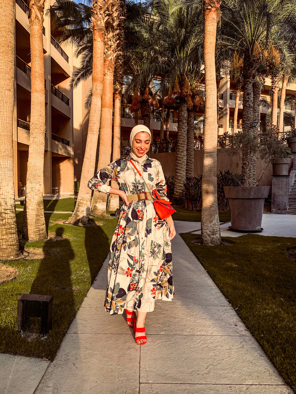 Floral shirt dress
