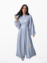 Load image into Gallery viewer, Balloon Sleeves Abaya in Grey
