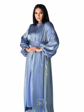 Load image into Gallery viewer, Balloon Sleeves Abaya in Steel Blue
