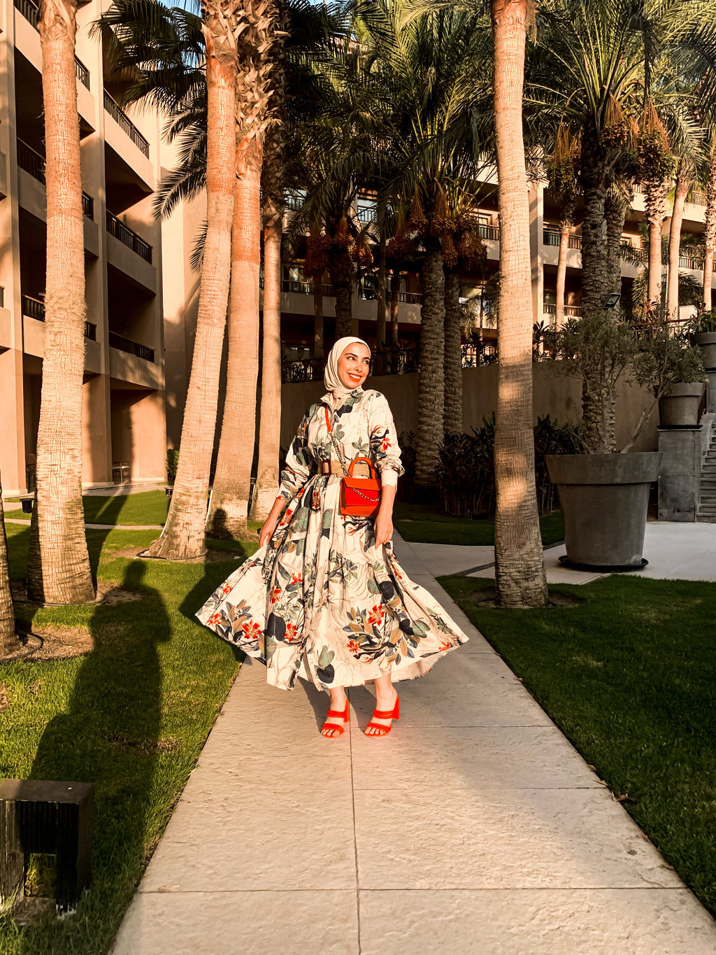 Floral shirt dress