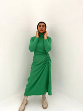 Load image into Gallery viewer, Turtleneck Sweater Dress In Green
