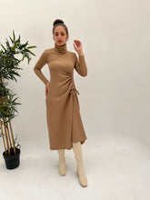 Load image into Gallery viewer, Turtleneck Sweater Dress In beige
